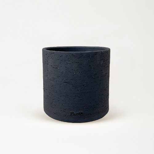 심플디자인 원통형 화분 - 샌드 블랙