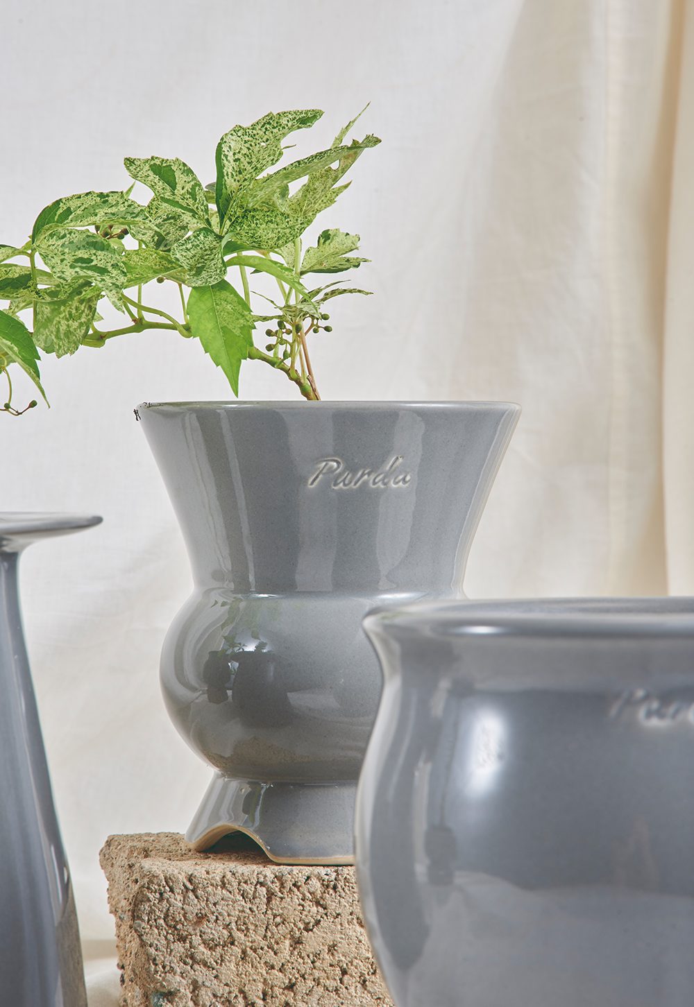 ENAMEL | goblet pot - Gray