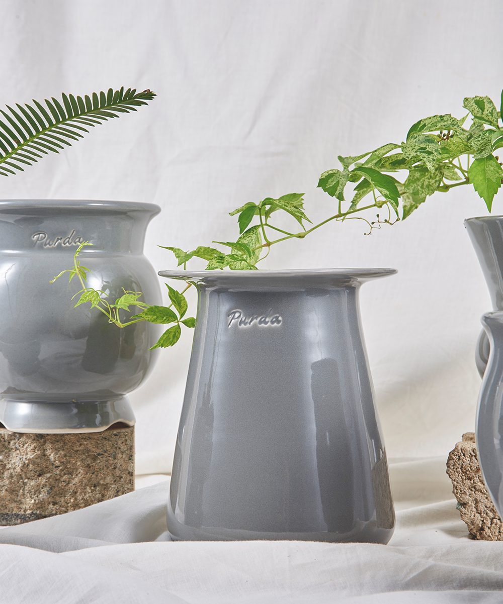 ENAMEL | long pot - Gray