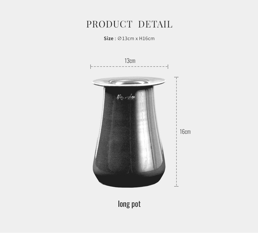ENAMEL | long pot - Gray