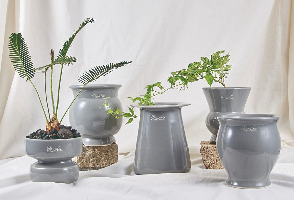 ENAMEL | natural pot - Gray