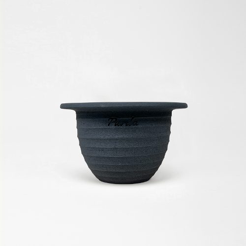 오브제 플레인 화분(스트라이프) - 블랙