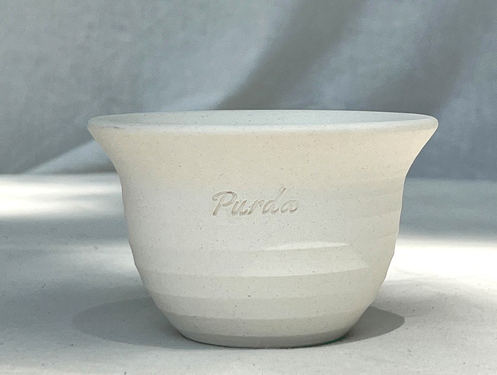 OBJET | UFO pot stripe - White