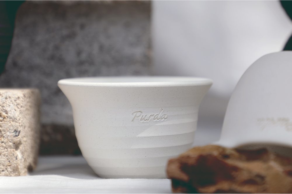 OBJET | UFO pot stripe - White