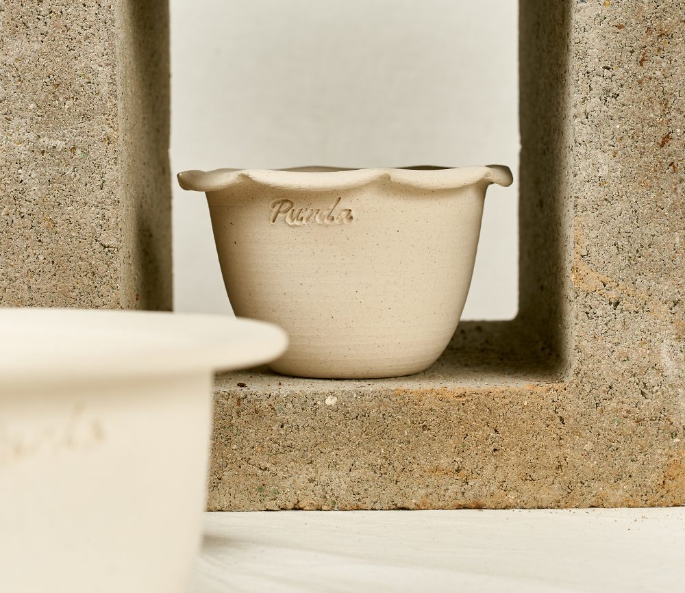OBJET | ruffle pot - White