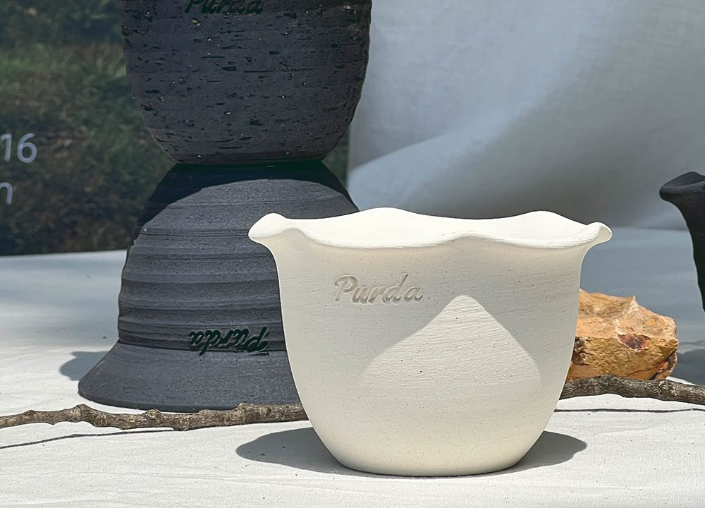 OBJET | ruffle pot - White