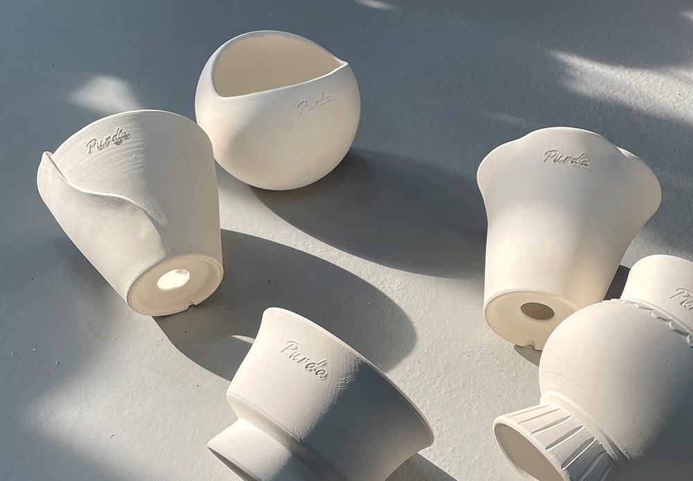 OBJET | line pot - White