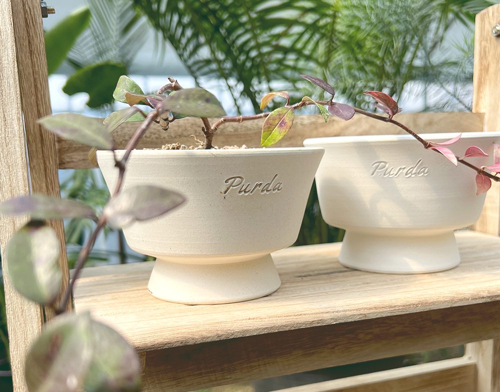 OBJET | square tray pot - White