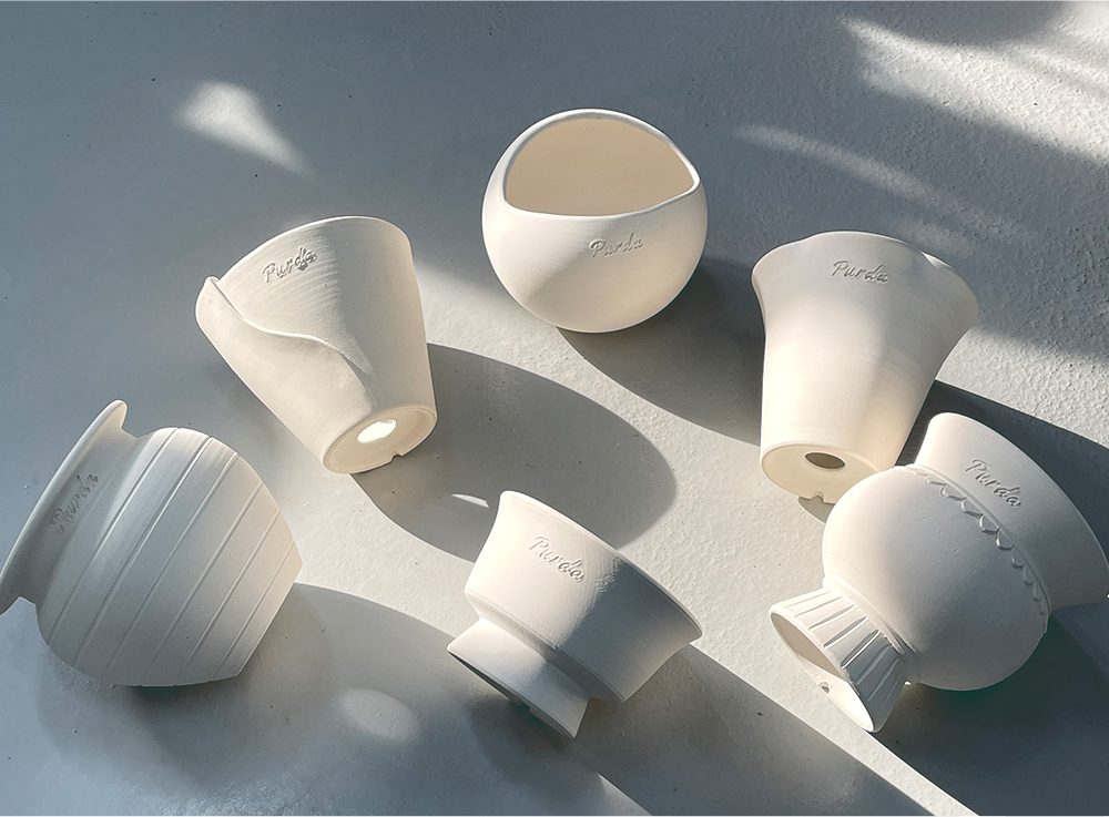 OBJET | square tray pot - White